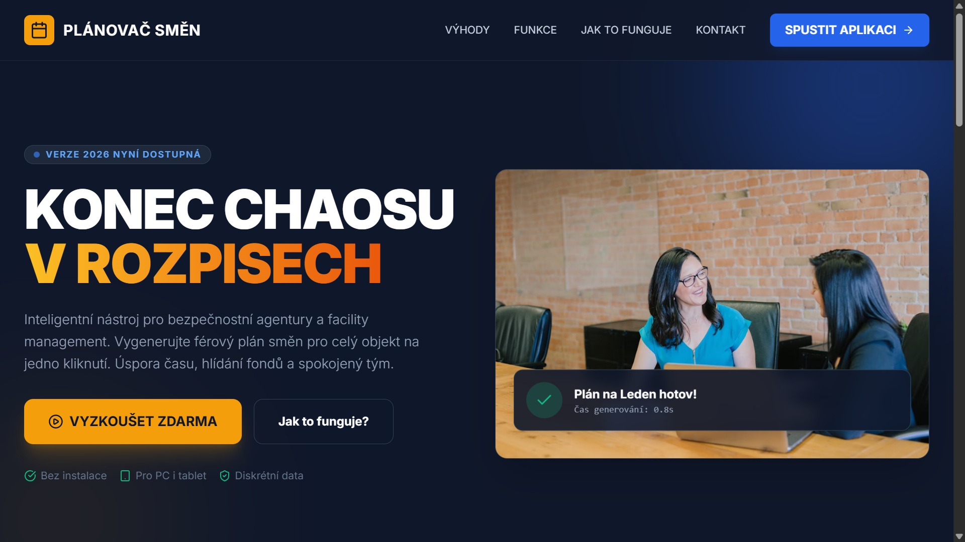 Náhled projektu Plánovač směn